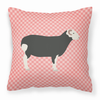 Pink Check Themed Fabric Decorative Pillow - BB7970PW1818