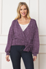 Surplice Knit Top with Tie Accent - 2ELOGES2563