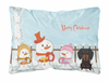 Merry Christmas Carolers Dog Art Canvas Fabric Decorative Pillow - BB2463PW1216
