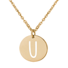 Pink Box Sterling Silver Round Initial Necklace