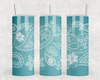 Turquoise Paisley|Skinny Tumbler|Optional Bluetooth Speaker| Speaker Color Varies
