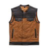 Bison - Men's Leather / Canvas Motorcycle Vest - Limited Edition