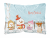 Merry Christmas Carolers Dog Art Canvas Fabric Decorative Pillow - BB2439PW1216
