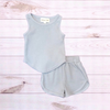 Waffle Knit Outfit (Blue-Gray)
