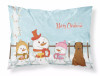 Merry Christmas Carolers Dog Fabric Standard Pillowcase - S000213B001695P069731V000