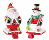 Santa and Snowman Stocking Holder (Set of 2) 7"H Clay Dough