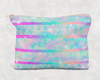 Faux Glitter Stripes  Printed Canvas Zipper Bag