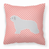 Dog Profile Checkerboard Design Fabric Decorative Pillow - S000213B001695P073441V000
