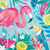 Fruity Flamingos II by Farida Zaman, Canvas Art