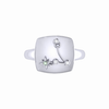Pisces Two Fish Aquamarine & Diamond Constellation Signet Ring in Sterling Silver - S000111B001158P000034V004