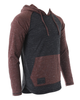 ZIMEGO Long Sleeve Raglan Henley Round Bottom Hood T-Shirts - ZGLS250H-BLK-MAR-M