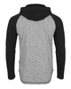 ZIMEGO Long Sleeve Raglan Henley Round Bottom Hood T-Shirts - ZFLS140H-DGRY-BLK-M