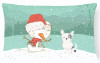 Snowman Christmas Dog Art Canvas Fabric Decorative Pillow - S000213B001695P116195V000
