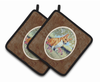 Dog Artwork Pair of Pot Holders - 7054PTHD