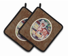 Dog Artwork Pair of Pot Holders - 7021PTHD