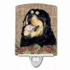 Faux Burlap with Pine Cones Dog Art Ceramic Night Light - S000213B001695P104616V000