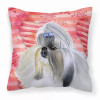 Dog With Love Stripes Fabric Decorative Pillow - BB9753PW1818