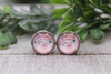Floral Crown Pig || 12mm Stud Earrings