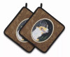 Starry Night Bernese Mountain Dog Pair of Pot Holders - S000213B001695P068640V010