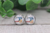 Floral Sewing Machine  Glass Stud Earrings