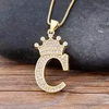 Stainless Steel A-Z Letters Necklace for Men and Women, Gold Overlay Hip Hop Crown Necklaces with Name Chain 22-24", Color Silver - S002364B002635P000238V003 Stainless Steel A-Z Letters Necklace for Men and Women, Gold Overlay Hip Hop Crown Necklaces with Name Chain 22-24", Color Silver - S002364B002635P000238V003