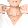 .925 Sterling Silver 1/2 Cttw Treated Blue and White Diamond Double Rhombus 18" Pendant Necklace (Blue/I-J Color, I2-I3 Clarity)