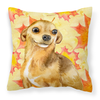 Dog With Fall Design Fabric Decorative Pillow - S000213B001695P114392V000