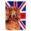 Dog with English Union Jack British Flag Garden Size Flag