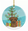 Christmas Tree and Dog on Ceramic Ornament - S000213B001695P116847V002