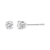 14K White Gold 1/3 Cttw Round Brilliant-Cut Diamond Classic 4-Prong Stud Earrings (L-M Color, I1-I2 Clarity)