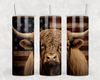 american flag highland cow 20 oz Steel Tumbler With Or Without Bluetooth Speaker