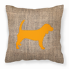 Dog Silhouette Burlap Fabric Decorative Pillow - S000213B001695P025146V000