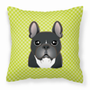 Checkerboard Print With Dog Fabric Decorative Pillow - BB1289PW1818