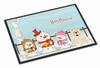 Merry Christmas Carolers Dog Art Indoor or Outdoor Mat - BB2454JMAT