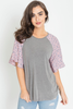 Ditsy Floral Raglan Ruffle Sleeve Tunic - F3-Eloges-1006