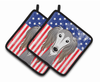 American Flag and Dog on Oven Mitt - S000213B001695P069322V028