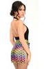 Rainbow Hearts Faux Leather Fringe Skirt - HAR-544-6X