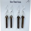 Crochet Hook Wooden Earring - Silver Plated Hooks - Handmade Earrings