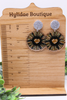 Football Sunflower - Silver Glitter || Dangle Earrings