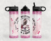 I Am A Fighter Pink Ribbons Steel Water Bottle