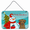 Snowman with Dog Art Wall or Door Hanging Prints - S000213B001695P057645V000