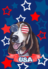 Basset Hound - Hippie Hound Studios Patriotic  House and Garden Flags - S001917B002771P000118V002