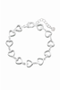Cut-Out Hearts Charm Bracelet