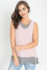 Two Tone Layered Sleeveless Tunic - F3-Eloges-6241
