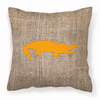 Animals Burlap Fabric Decorative Pillow - BB1120-BL-OR-PW1818