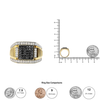 Men's 14K Yellow Gold Plated .925 Sterling Silver 1 1/2 Cttw White and Black Treated Diamond Cluster Ring (Black / I-J Color, I2-I3 Clarity) - 021296R900