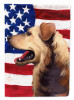 American Flag with Dog Artwork Flag Canvas House Size - S000213B001695P013757V018