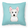 Checkerboard Print With Dog Fabric Decorative Pillow - S000213B001695P043425V000