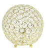 Elegant Designs Elipse 8 Inch Crystal Ball Sequin Table Lamp, Gold