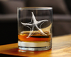 Starfish Whiskey Rocks Glass - Ocean Beach Gifts and Decor